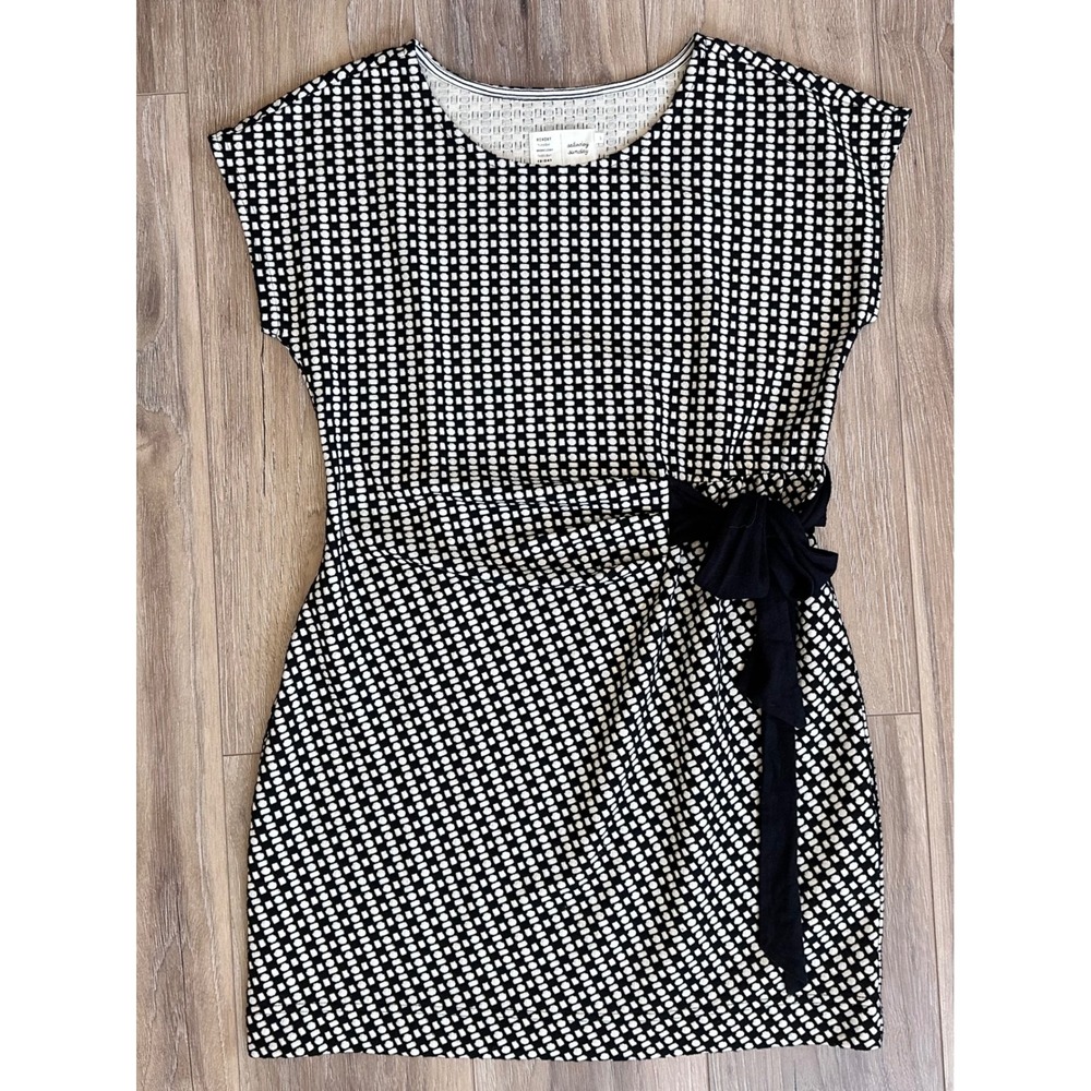 Anthropologie Sat/ Sun Geometric Bow Shift Dress MP Coastal Casual Modern Chic